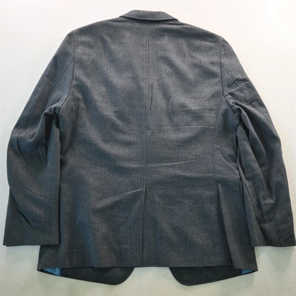 Banana Republic 44R 932401 Blue Herringbone Mens Blazer Suit Jacket Sport Coat‎